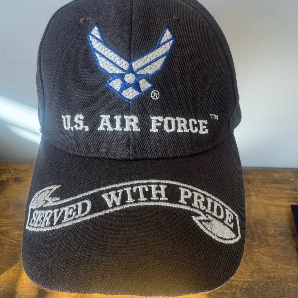 U.S. Air Force Served With Pride Hat Black Adjustable Military Cap USAF - Picture 2 of 9